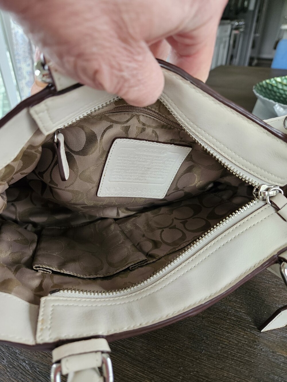 Coach Hampton Stone Colored Leather Satchel - Picture 7 of 11